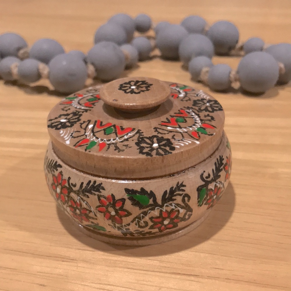 Vintage Handmade Wooden Boho Jewellery Box